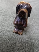Tiger Eye Dog Carving
