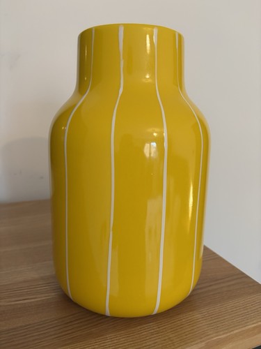 Vibrant yellow ceramic vase - yellow,