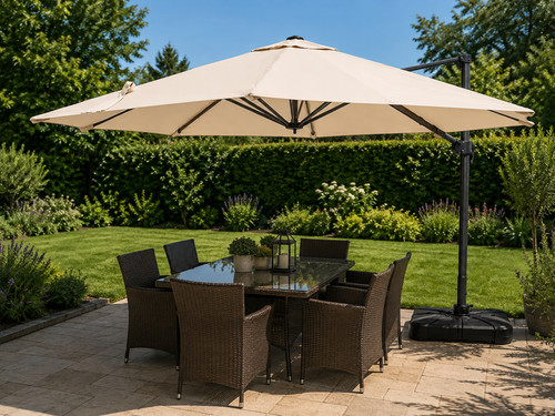 Beige cantilever parasol - 3m,