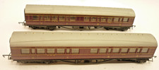 2 x MAINLINE 00 gauge LMS 57' CORRIDOR COMPOSITE COACH - MAROON - 37100,       a