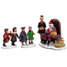 Lemax Figurines -  Visiting Santa, Set Of 3