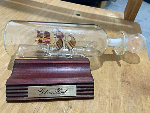 Golden hind ship bottle - golden, a