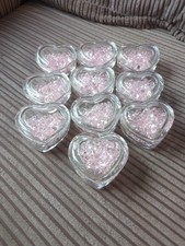 10 x Glass Heart Table Decorations Wedding Party Table Centrepiece