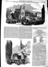 Old Antique Print 1848 Fete
