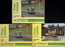 Nottingham City Transport Bus Time-Tables Sept 1993, April & Nov 1994 3xBundle