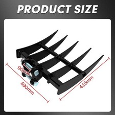 Universal Digger Rake Attachment 490mm/25mm Pins for Soil Loosening Grading Work