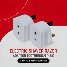 2 Pin to 3 Pin UK Adapter Plug