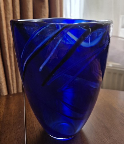 Kosta boda contrast blue swirl - kosta,
