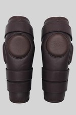 3 Straps Polo Riding Knee Guards Genuine Leather Knee Pads For Mens & Adults