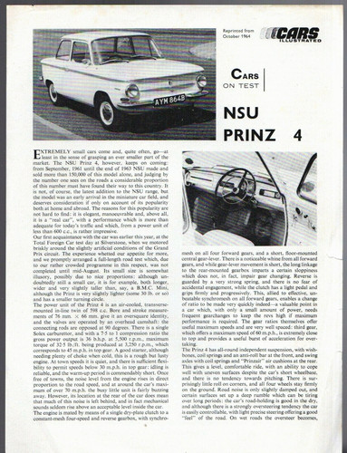 Nsu prinz luxe road test - 4, de