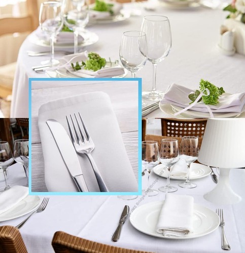 100x white cotton napkins - 100x,