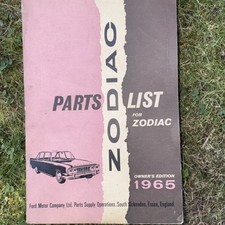 FORD ZODIAC Car Owners Illustrated Spare List Catalogue 1962 #K004639/1062