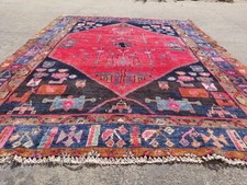 Distressed Vintage Traditional Handmade Persian Wool Multicolor Rug 230x155cm