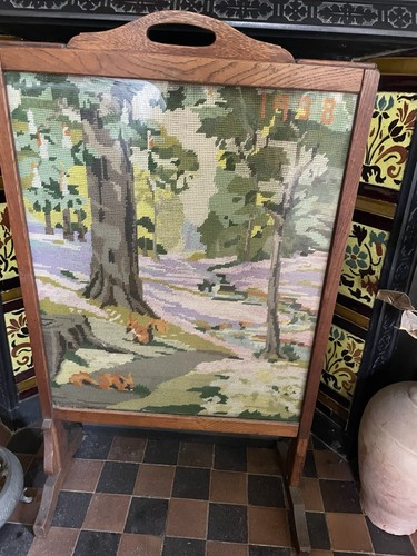 Antique fire screen 1938 hand - fire,
