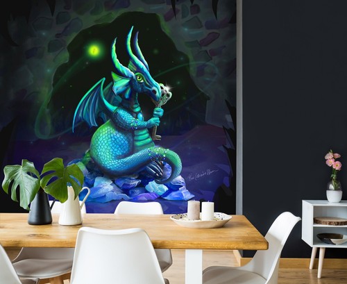 Blue gem dragon - moon, b642
