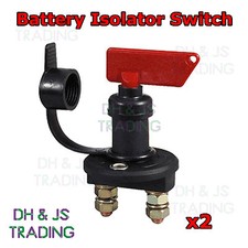 2x Battery Isolator Switch 100A Continuous @ 12v 500a Cut Off Power Kill Key