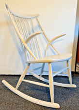 Danish Mid Century Rocking Chair Illum Wikkelsø Niels Eilersen Vintage  Delivery