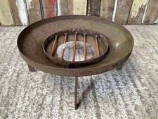 Round Rusty Metal Outside Firepit Fire Garden Burner 7" High