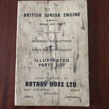 BRITISH JUNIOR Gem Rotary Hoe Engine Handbook Parts List