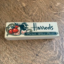 Vintage HARRODS Wooden French Glace Fruits Box * Old Food Advertising (10D)