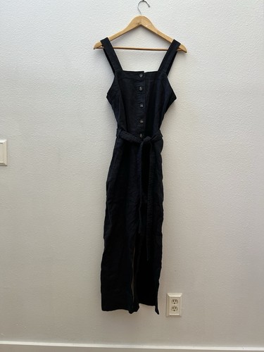 Everlane black linen jumpsuit - everlane,