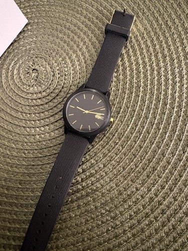 Lacoste black silicone strap - lacoste,