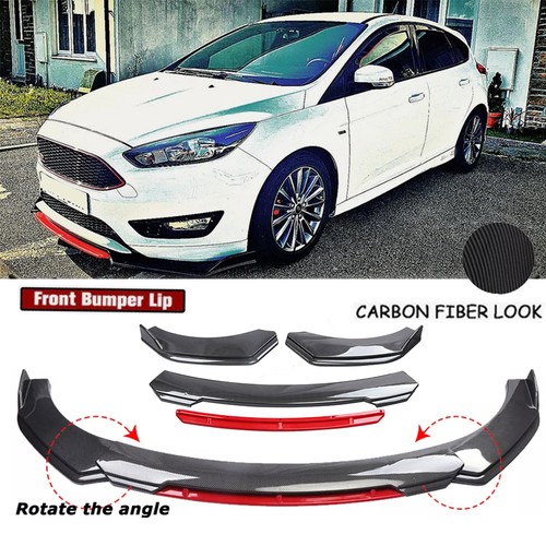 Carbon style front bumper lip - carbon,