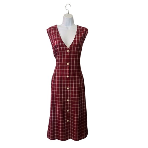 Vintage plaid jumper dress - vintage,