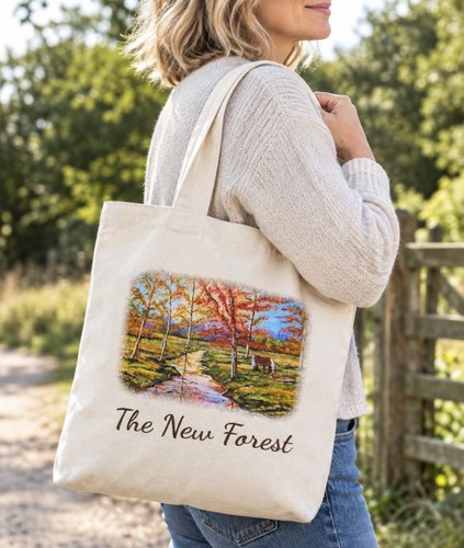 New forest art tote - new,