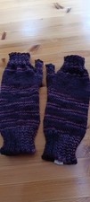 Winter Fingerless Mittens Hand Knitted Size L