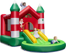 Inflatable Christmas Bounce House with Slide Ball Pit – No Blower – New