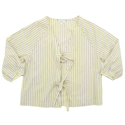 Women top yellow striped - m&s,