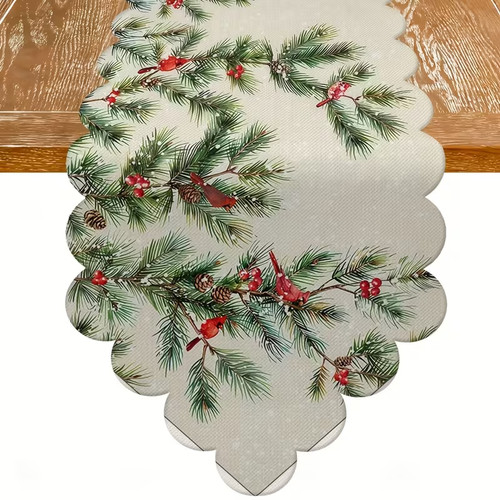 Christmas red cardinal pine - red,