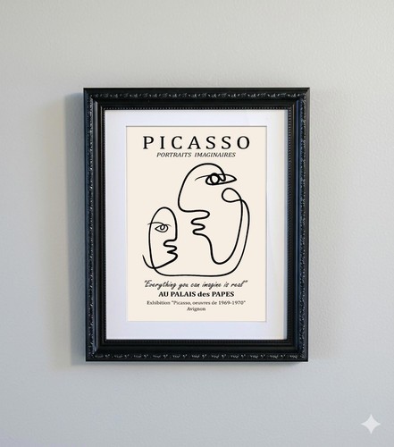 Framed picasso abstract - abstract, line