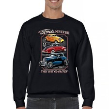 Ford Hot Rod Legends Crewneck Sweatshirt 1932 Model B 1934 Coupe 40 Flathead