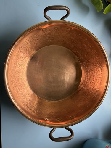 Vintage copper preserving pan - copper,