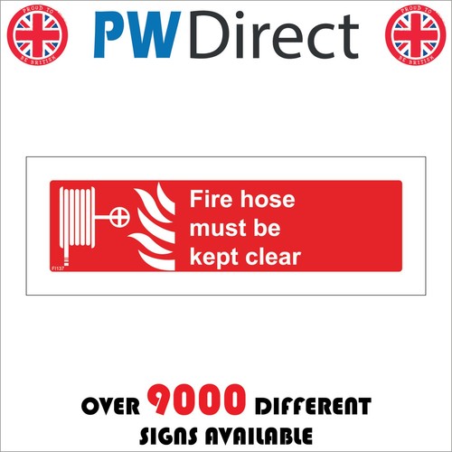 Sign fire hose must kept - be,