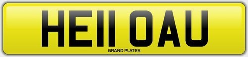 Hello number plate - hello,