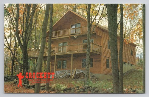 Postcard crockett log and - crockett,