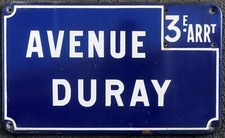 Large old French enamel street