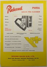 Vintage Rekord PMRA Grain Pre-Cleaner 1 Sheet Brochure, c 1960's
