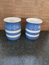 Cornishware Blue Jars x2 Vintage GUC