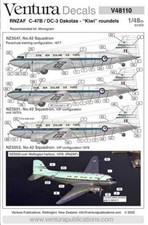 Ventura Decals V48110 1/48 scale RNZAF C-47B / DC-3 Dakotas - “Kiwi” roundels