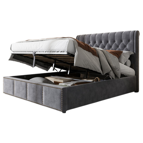 Ottoman bed frame fabric - bed,