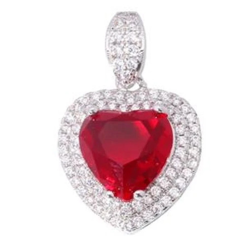 Gorgeous garnet heart - garnet/cz,