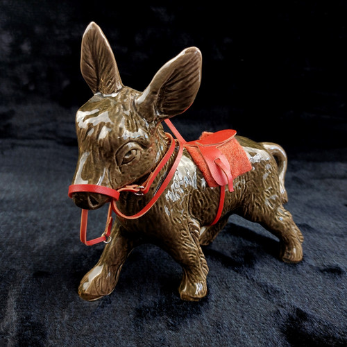 Vintage ceramic donkey - vintage,