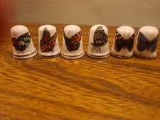 6 Bone China Thimbles