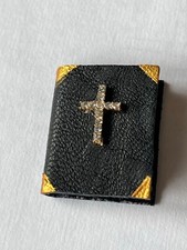 Dolls House Black Holy Bible Book  1:12 Scale Miniature Bedroom Church Accessory