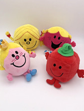 4 X Mr Men Mr Strong Little Miss Sunshine Princess And Chatterbox Beanie Plush