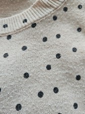 Matalan Papaya Acrylic Ladies Beige And Black Spotty Jumper,size 12 Used.